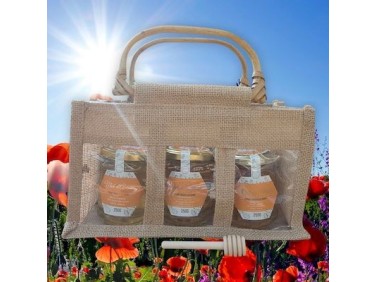 Panier 3 pots de Miel